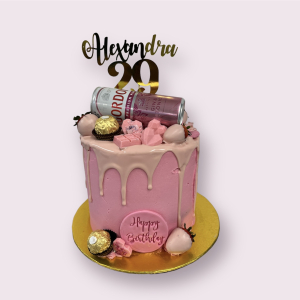 Gold Drip Pink Gin Cake